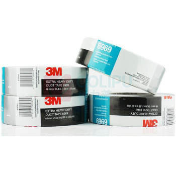 3M 单面聚乙烯涂覆布布基胶带 6969 宽度48mm 长约55m (银灰)