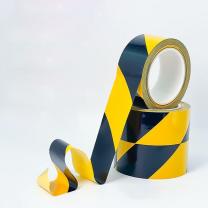 虎顿 胶带 BY4833 48mm*33米黑黄警示胶带斑马线警戒带黄黑隔离带消防彩色定位胶带 (黑黄)