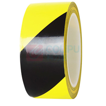 罗德力 PVC警示划线胶带 48mm*33m (黑黄) 6S定位斑马线胶带
