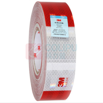 3M PVC 警示反光晶格条 5cm (红白相间) 车身用