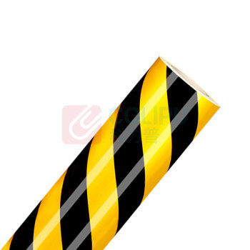 罗德力 反光警示胶带地标帖 宽50cm*长45.7m 黄黑斜纹 (黄黑色)