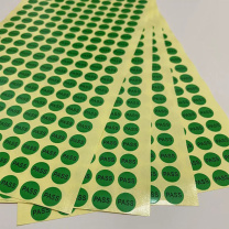也特 椭圆形PASS环保标签纸 不干胶绿色环保标签 21*14mm 100个/张 500张/包