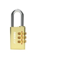 OIMG 小型密码挂锁 XYY08195 三位密码锁 中号【黄铜-实心】