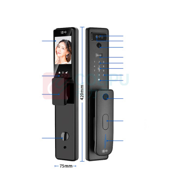 谨珅 人脸识别智能锁 指纹密码锁 ZNS42 7.4V 