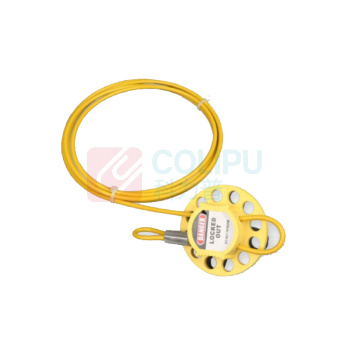 博士 轮式不锈钢缆绳锁工业大型设备锁定防紫外线LOTO锁具 BD-L32 2M (黄色)