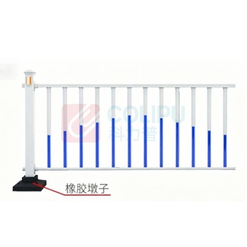 晶事达 护栏围栏 市政隔离栏 H=1.2m L=2m 面包管1.0 椭圆管1.0 竖杆0.8 立柱1.2 橡胶底座
