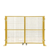 安赛瑞 仓库隔离网 200618 规格(高×宽):1.8×3m;(边框:2×3cm;网孔:6×6cm;立柱:5×5cm丝径:4.0mm) (黄色) (1套) (加厚)对开门材质:铁丝(表面浸塑)