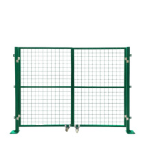安赛瑞 仓库隔离网 200650 规格(高×宽):2×2m;(边框:2×3cm;网孔:6×6cm;立柱:5×5cm丝径:4.0mm) (绿色) (加厚)(对开门)材质:铁丝(表面浸塑)
