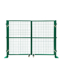 安赛瑞 仓库隔离网 200652 规格(高×宽):2×3m;(边框:2×3cm;网孔:6×6cm;立柱:5×5cm丝径:4.0mm) (绿色) (加厚)(对开门)材质:铁丝(表面浸塑)