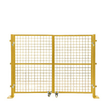 安赛瑞 仓库隔离网 200616 规格(高×宽):1.8×2m;(边框:2×3cm;网孔:6×6cm;立柱:5×5cm丝径:4.0mm) (黄色) (1套) (加厚)对开门材质:铁丝(表面浸塑)