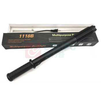 丰稚 防身防爆棍棒强光手电筒多用途警棍 X10型 (黑色)