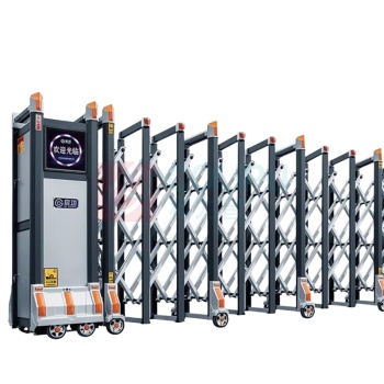 启功 电动伸缩门铝合金电动门工厂学校大门推拉折叠门 QG-SSM25900 6M
