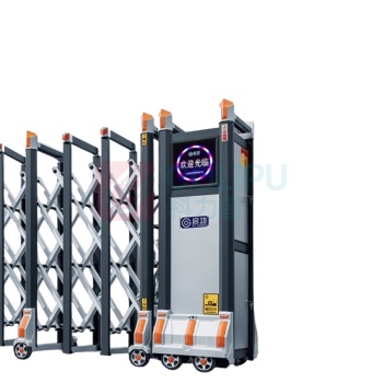 启功 电动伸缩门铝合金电动门工厂学校大门推拉折叠门 QG-SSM25900 6M
