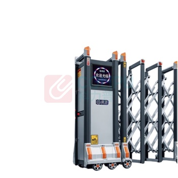 启功 电动伸缩门铝合金电动门工厂学校大门推拉折叠门 QG-SSM25900 6M