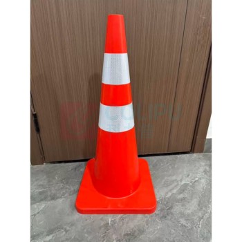 龙韵 LOMVUM 警示路锥 塑料 90*37*37cm 约4kg (红色) 黑色底座