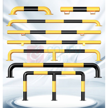 也特 车间防撞栏杆反光路桩挡车杆M型护栏挡车器 1800*300*76mm 含安装