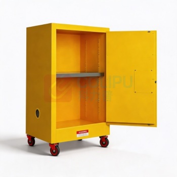 弗莱仕 4轮款可移动安全柜 12加仑 590*460*890mm (黄色) 2个定向轮、2个万向轮