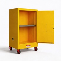 弗莱仕 4轮款可移动安全柜 12加仑 590*460*890mm (黄色) 2个定向轮、2个万向轮