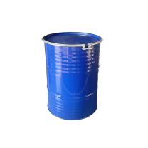 罗德力 圆形铁皮油桶化工大铁桶铁皮包装桶 200L 开口 (蓝色)