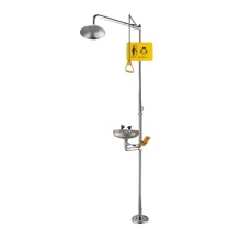 安赛瑞 复合式冲淋洗眼器 14749 整体304不锈钢材质 冲淋/洗眼功能 具有拉柄/推柄的设计 含过滤泡棉 配防尘盖