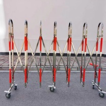 杰安达 不锈钢伸缩围栏 施工安全护栏 拱门款 高1.1m*宽10m 带万向轮