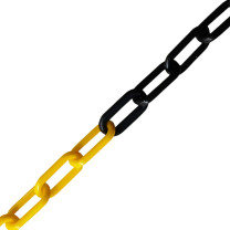 罗德力 路锥警戒防护链 6mm 长25米/包 (黄黑色)
