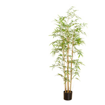 安赛瑞 仿真竹子 5J00676 材质:竹杆+绢布仿真叶 带盆高度:2m 绿色+黑色