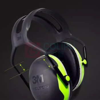 3M 头带式耳罩 X4A 均码 (黑绿色)
