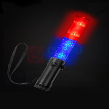 贝傅特 交通指挥棒夜间户外荧光棒手持式LED闪光棒 26CM (红蓝色) 配充电器