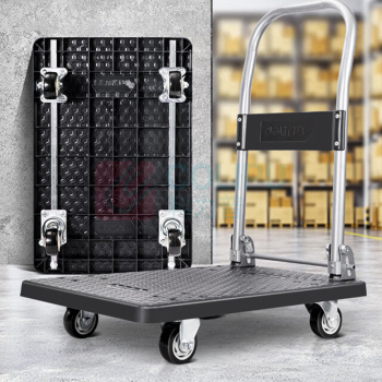 得力 deli 平板车手推车搬运车小推车钢管加强型 DL6110 100kg (灰)