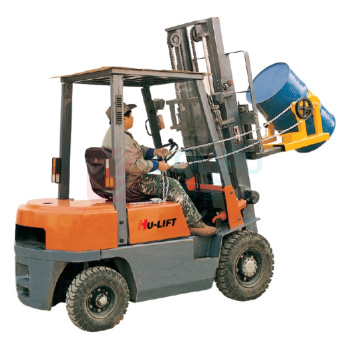 虎力 300Kg 重型油桶搬运夹(叉车专用)桶径 572mm(22.5“) HK285C 55Gallon手摇旋转机构