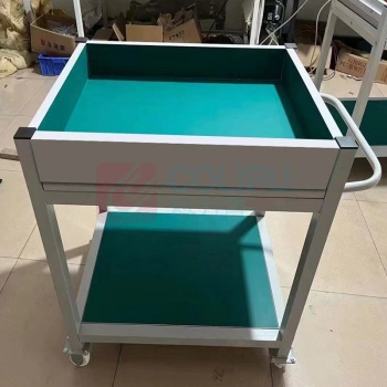 辽誉 工作台推车 LY-0500-0600-1000 长600MM 宽500MM 高1000MM 整体支架 30*30*1.0MM 厚铁方通 表面喷白漆 脚底配4个3寸平板脚轮,2个定向,2个万向带刹