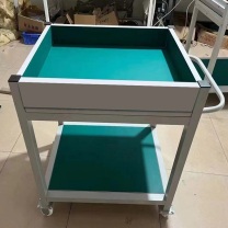 辽誉 工作台推车 LY-0500-0600-1000 长600MM 宽500MM 高1000MM 整体支架 30*30*1.0MM 厚铁方通 表面喷白漆 脚底配4个3寸平板脚轮,2个定向,2个万向带刹