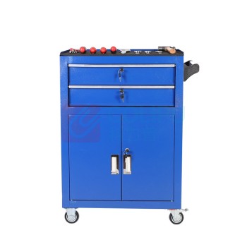 元汗 两抽移动工具柜推车 1mm加厚二斗抽屉式带锁矮柜 KC-C-009 有轮630*400*820 定制
