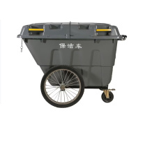 京信工 手推垃圾车清洁车 保洁车 400L (灰色)
