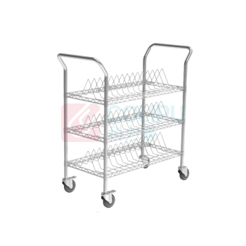 罗德力 SMT料盘物料车防静电手推车双扶手 900*450*1050mm A3单峰三层