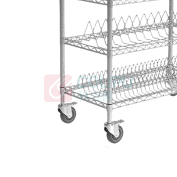 罗德力 SMT料盘物料车防静电手推车双扶手 900*450*1050mm A3一双两单三层
