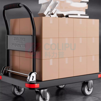 德力西 DELIXI 小推车仓库搬运平板车家用便携折叠手推车 90*60*88cm 5寸TPR静音耐磨轮 刹车轮-安全承重800斤