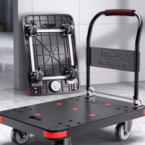 德力西 DELIXI 小推车仓库搬运平板车家用便携折叠手推车 110*65*88cm 安全承重1200斤 5寸TPR静音耐磨轮
