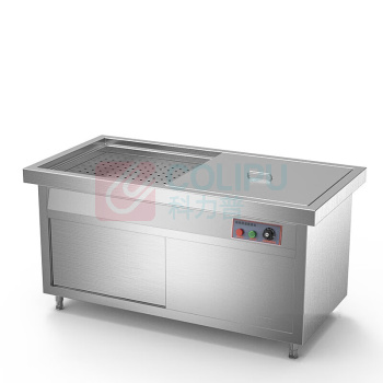 乐创 lecon 保温售饭台商用 LC-BWT04 四格 (不锈钢)