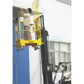 虎力 300Kg 叉车专用载人平台(可折叠并可移动 NK30D 方管双面护栏)支撑台尺寸950X950mm 安全限顶侧网高度2180mm