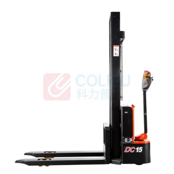 合力 1.5吨步形式电动堆高车 CDD15J 载重1500KG,提升高度1600mm,货叉外宽685/550mm,货叉长度1150,铅酸电池24V/100AH 电动上升,电动下降,电动行走,