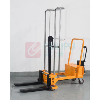 锐励 配重式脚踩堆高车 PZ2518-D 1.5米长定制款 货叉打孔并加防护网