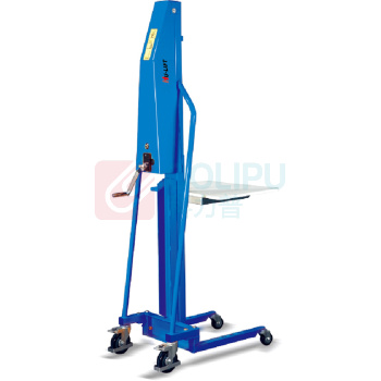 虎力 100KG电动工位车,升高高度130-1700mm E100A 台面600X470mm载荷中心250mm,免维护电池,12AH/24V 带充电器,PU轮带刹车,RAL5017蓝色