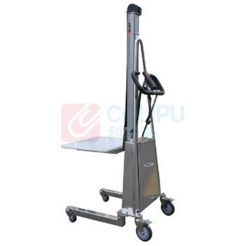 虎力 100KG电动工位车,升高高度130-1700mm E100A 台面600X470mm载荷中心250mm,免维护电池,12AH/24V 带充电器,PU轮带刹车,RAL5017蓝色