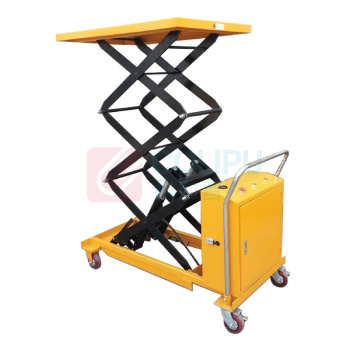 优客力 YOKLI 电动升降平台车 ED50D 500Kg 电动双剪升降平台车, 台面905X500mm, 高度360-1500mm (黄色)