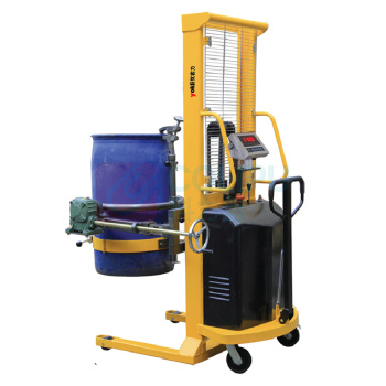 优客力 YOKLI 半电动油桶搬运车 DEW50 500kg称重型半电动油桶搬运车,电动起升,手动翻转,油桶最大起升高度1600mm (黄色)