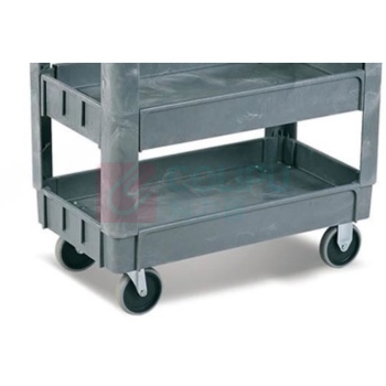 优客力 YOKLI 塑料工具车 UB253 250Kg 3层塑料工具车, 单侧手把, 2个万向轮+2个定向轮,台面尺寸790X435mm,整车尺寸:1170X650X850mm (灰色)