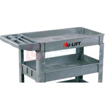 优客力 YOKLI 塑料工具车 UB253 250Kg 3层塑料工具车, 单侧手把, 2个万向轮+2个定向轮,台面尺寸790X435mm,整车尺寸:1170X650X850mm (灰色)