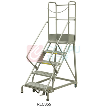 优客力 YOKLI 取货梯 RLC355 160Kg 5层踏板欧式护拦,圆孔防滑板结构可移动取货梯, 最高层离地高度1275mm (灰色)